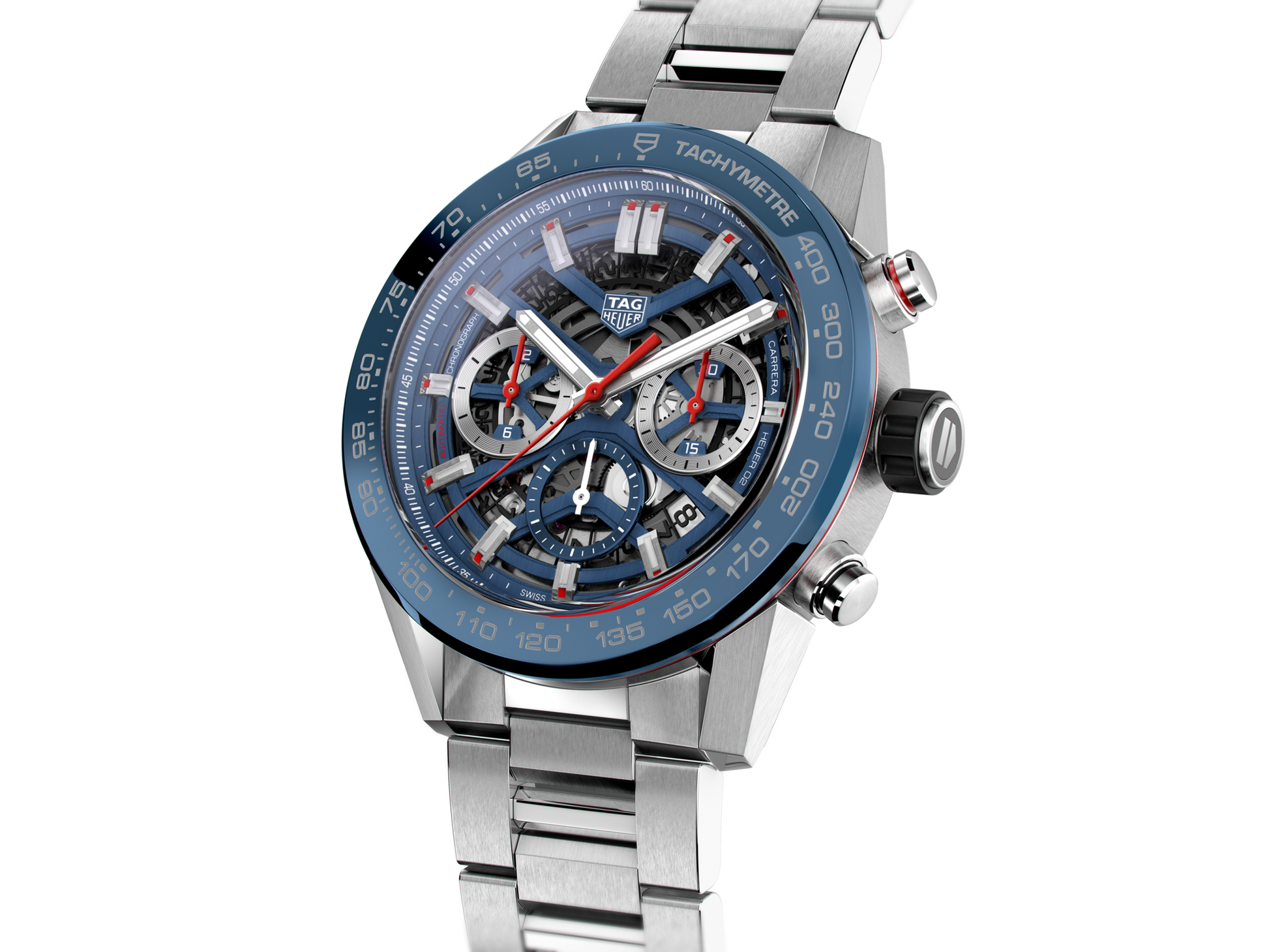  Shop Authentic Tag Heuer Carrera Chronograph Blue Dial Silver Steel Strap Watch for Men - CBG2A11.BA0654 - Luxxuri