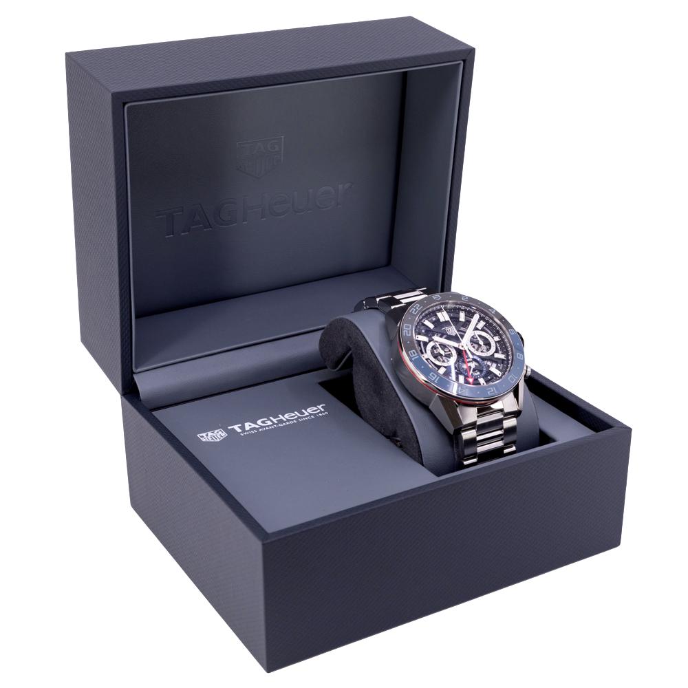 Tag Heuer Carrera Chronograph Blue Dial Silver Steel Strap Watch for Men - CBG2A1Z.BA0658