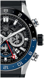  Shop Authentic Tag Heuer Carrera Automatic Chronograph Steel & Ceramic Black Dial Black Rubber Strap Watch for Men - CBG2A1Z.FT6157 - Luxxuri