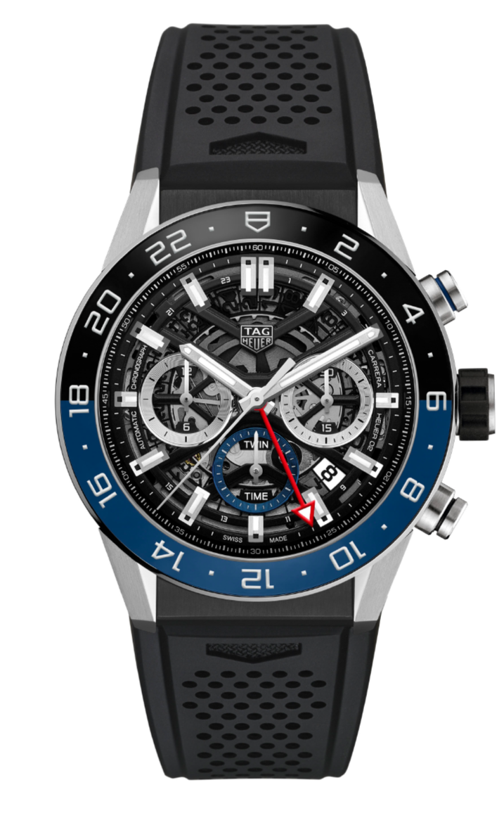  Shop Authentic Tag Heuer Carrera Automatic Chronograph Steel & Ceramic Black Dial Black Rubber Strap Watch for Men - CBG2A1Z.FT6157 - Luxxuri
