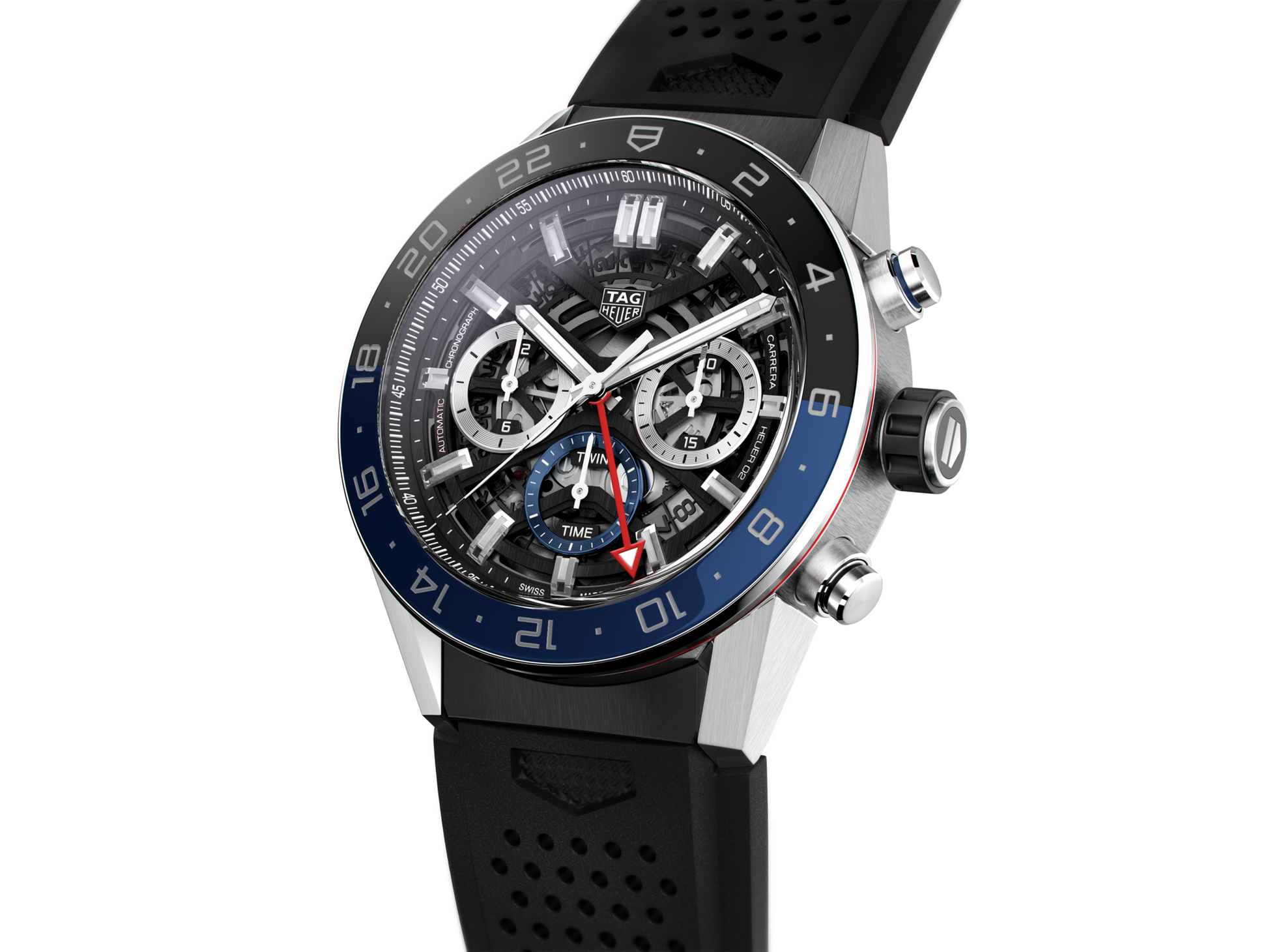  Shop Authentic Tag Heuer Carrera Automatic Chronograph Steel & Ceramic Black Dial Black Rubber Strap Watch for Men - CBG2A1Z.FT6157 - Luxxuri