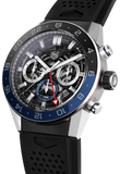  Shop Authentic Tag Heuer Carrera Automatic Chronograph Steel & Ceramic Black Dial Black Rubber Strap Watch for Men - CBG2A1Z.FT6157 - Luxxuri