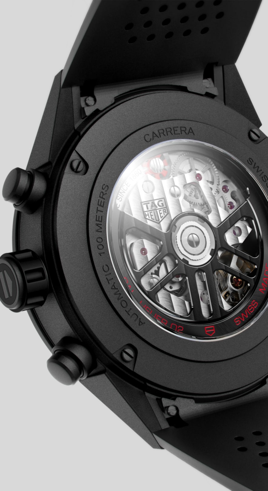  Shop Authentic Tag Heuer Carrera Automatic Chronograph Black Dial Black Rubber Strap Watch for Men - CBG2A90.FT6173 - Luxxuri