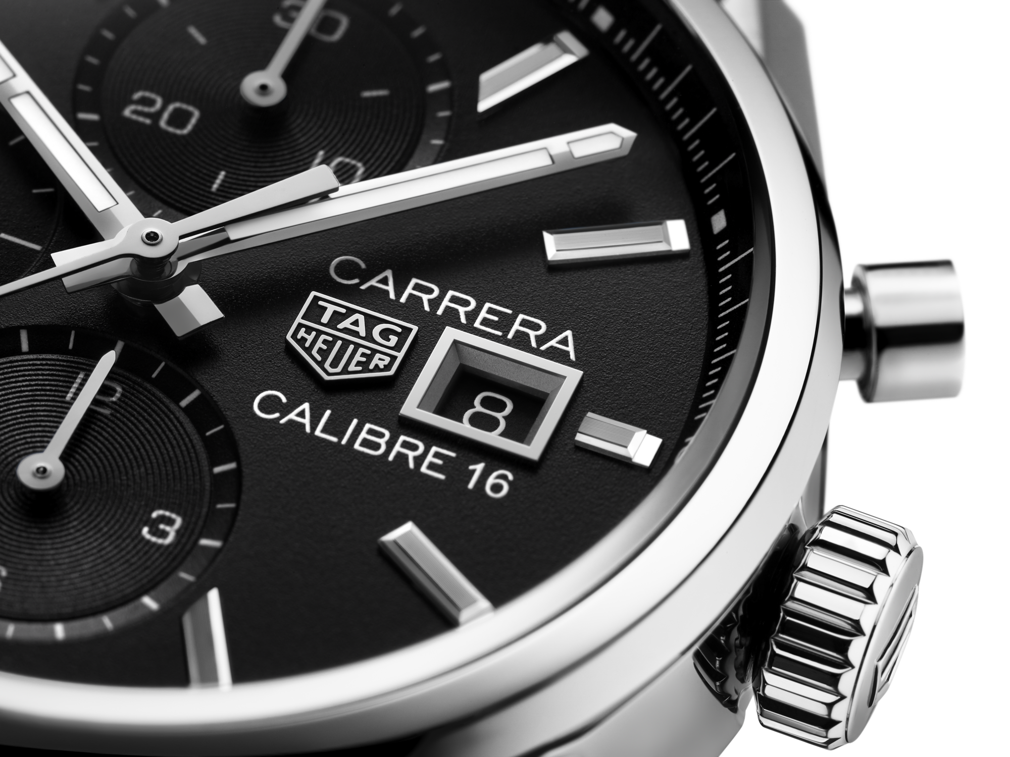 Tag Heuer Carrera Automatic Chronograph Black Dial Silver Steel Strap Watch for Men - CBK2110.BA0715