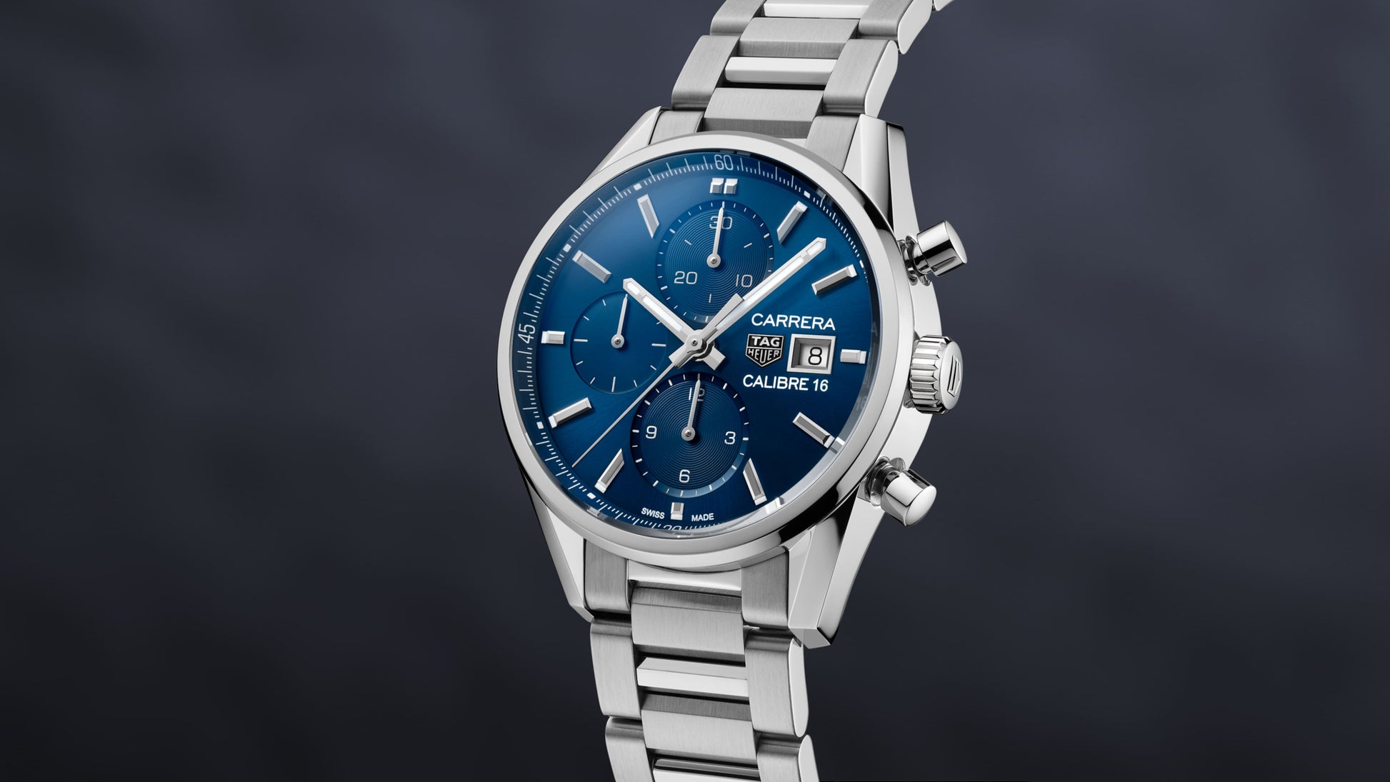  Shop Authentic Tag Heuer Carrera Chronograph 41mm Blue Dial Silver Steel Strap Watch for Men - CBK2112.BA0715 - Luxxuri