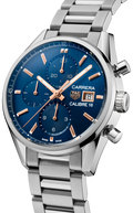  Shop Authentic Tag Heuer Carrera Automatic Chronograph Blue Dial Silver Steel Strap Watch for Men - CBK2115.BA0715 - Luxxuri