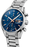  Shop Authentic Tag Heuer Carrera Automatic Chronograph Blue Dial Silver Steel Strap Watch for Men - CBK2115.BA0715 - Luxxuri