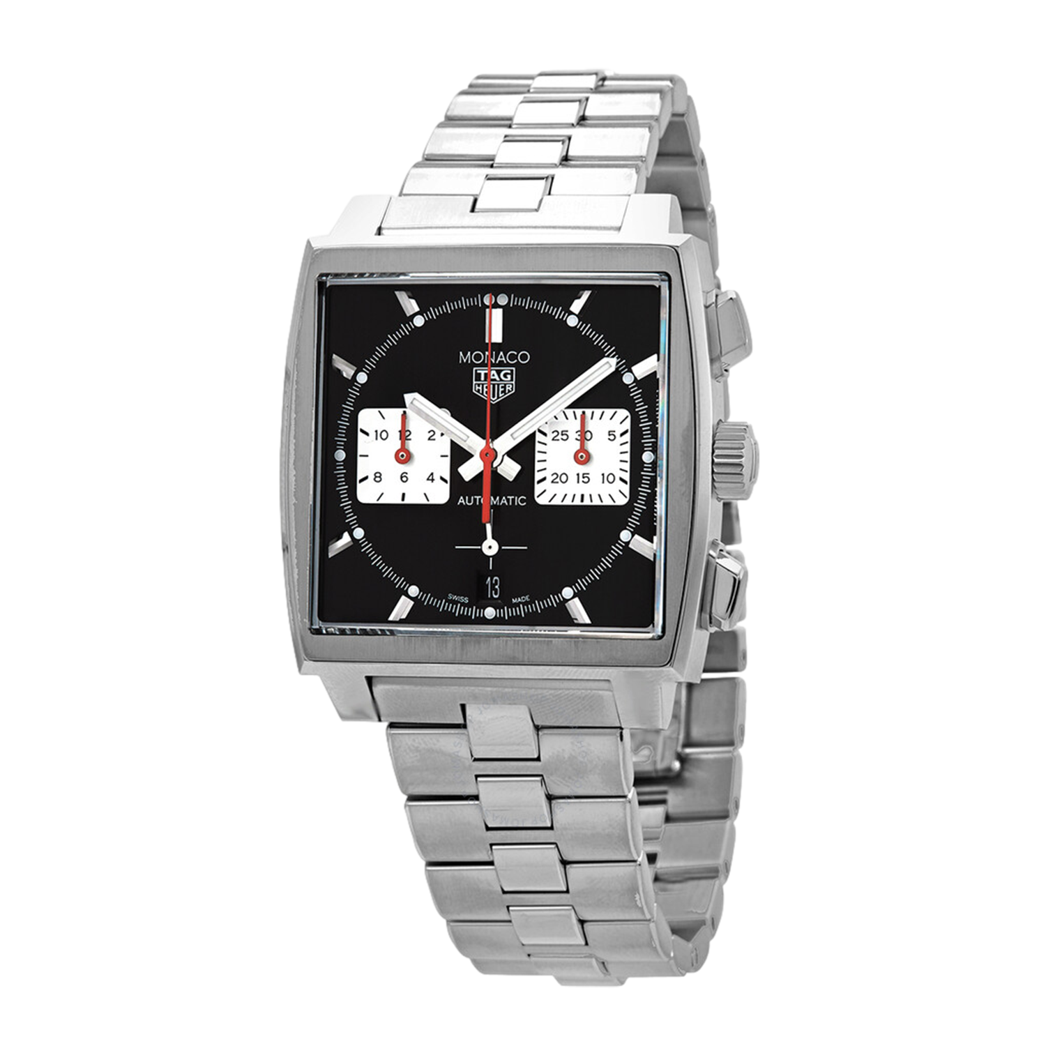  Shop Authentic Tag Heuer Monaco Automatic Chronograph Black Dial Silver Steel Strap Watch for Men - CBL2113.BA0644 - Luxxuri