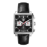  Shop Authentic Tag Heuer Monaco Automatic Chronograph Black Dial Black Leather Strap Watch for Men - CBL2113.FC6177 - Luxxuri