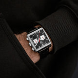  Shop Authentic Tag Heuer Monaco Automatic Chronograph Black Dial Black Leather Strap Watch for Men - CBL2113.FC6177 - Luxxuri
