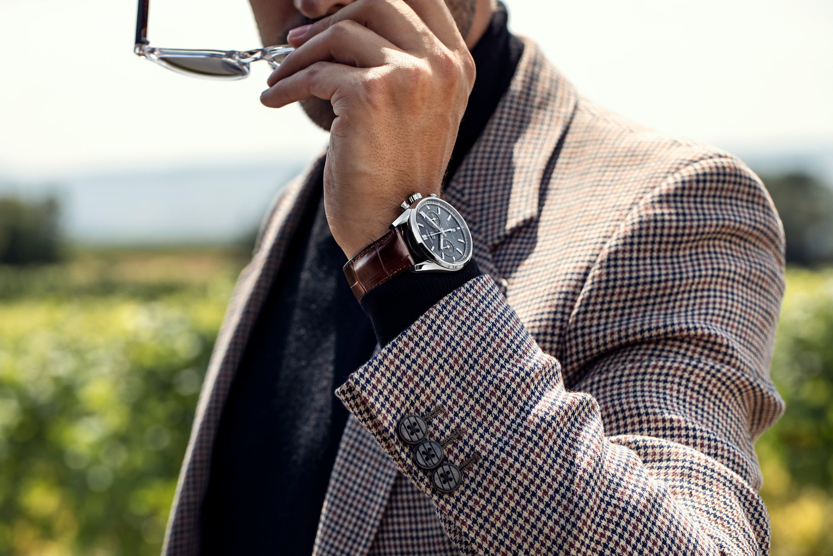  Shop Authentic Tag Heuer Carrera Chronograph White Dial Brown Leather Strap Watch for Men - CBN2013.FC6483 - Luxxuri