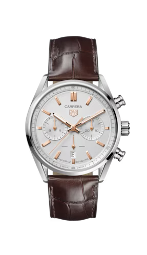 Shop Authentic Tag Heuer Carrera Chronograph White Dial Brown Leather Strap Watch for Men - CBN2013.FC6483 - Luxxuri
