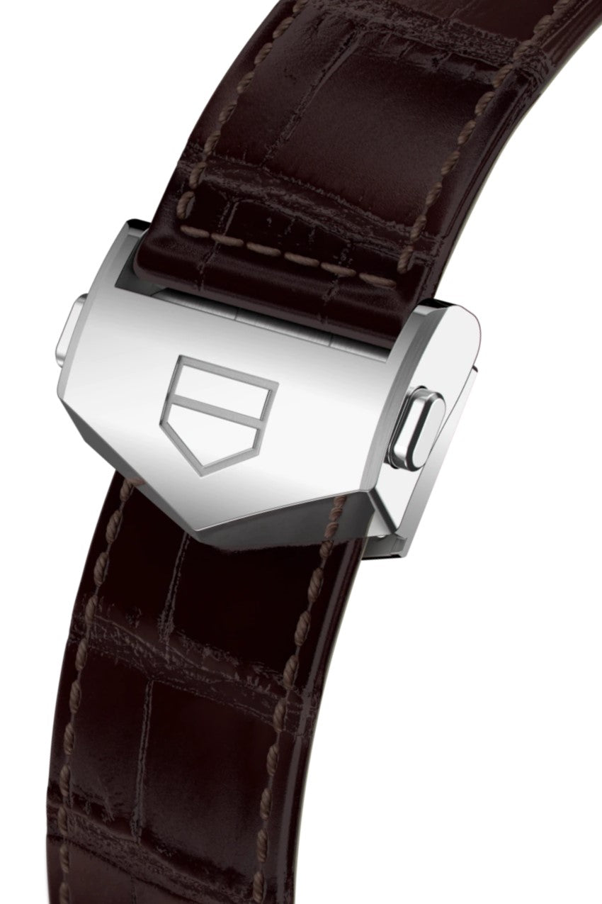  Shop Authentic Tag Heuer Carrera Chronograph White Dial Brown Leather Strap Watch for Men - CBN2013.FC6483 - Luxxuri