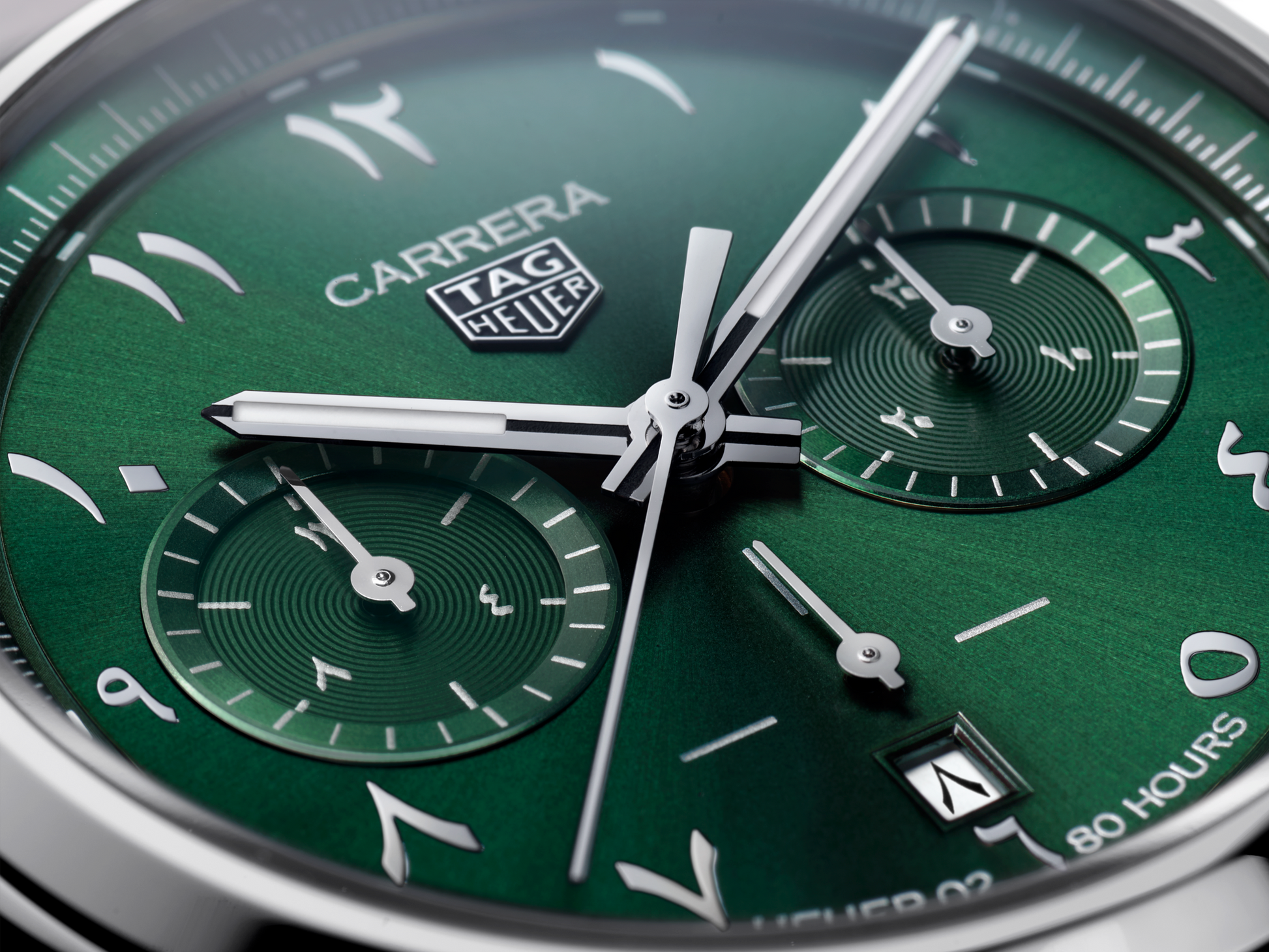  Shop Authentic Tag Heuer Carrera Automatic Chronograph Limited Edition Green Dial Silver Steel Strap Watch for Men - CBN2014.EB0240 - Luxxuri