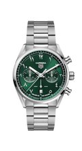  Shop Authentic Tag Heuer Carrera Automatic Chronograph Limited Edition Green Dial Silver Steel Strap Watch for Men - CBN2014.EB0240 - Luxxuri