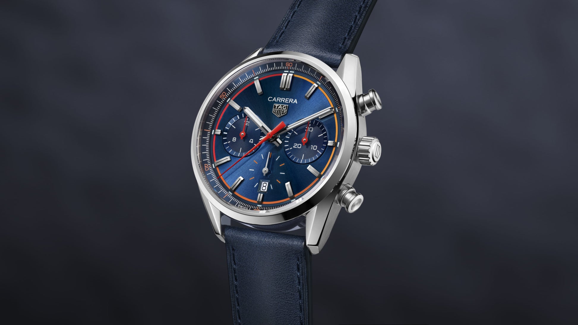  Shop Authentic Tag Heuer Carrera Chronograph Blue Dial Blue Leather Strap Watch for Men - CBN201D.FC6543 - Luxxuri