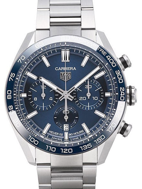  Shop Authentic Tag Heuer Carrera Chronograph Blue Dial Silver Steel Strap Watch for Men - CBN2A1A.BA0643 - Luxxuri