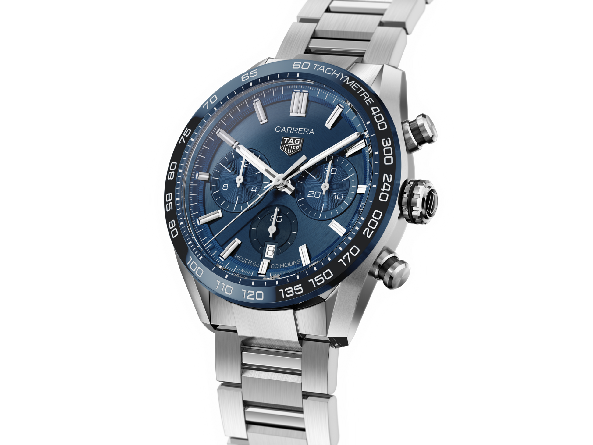  Shop Authentic Tag Heuer Carrera Chronograph Blue Dial Silver Steel Strap Watch for Men - CBN2A1A.BA0643 - Luxxuri