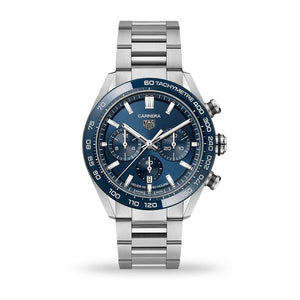  Shop Authentic Tag Heuer Carrera Chronograph Blue Dial Silver Steel Strap Watch for Men - CBN2A1A.BA0643 - Luxxuri