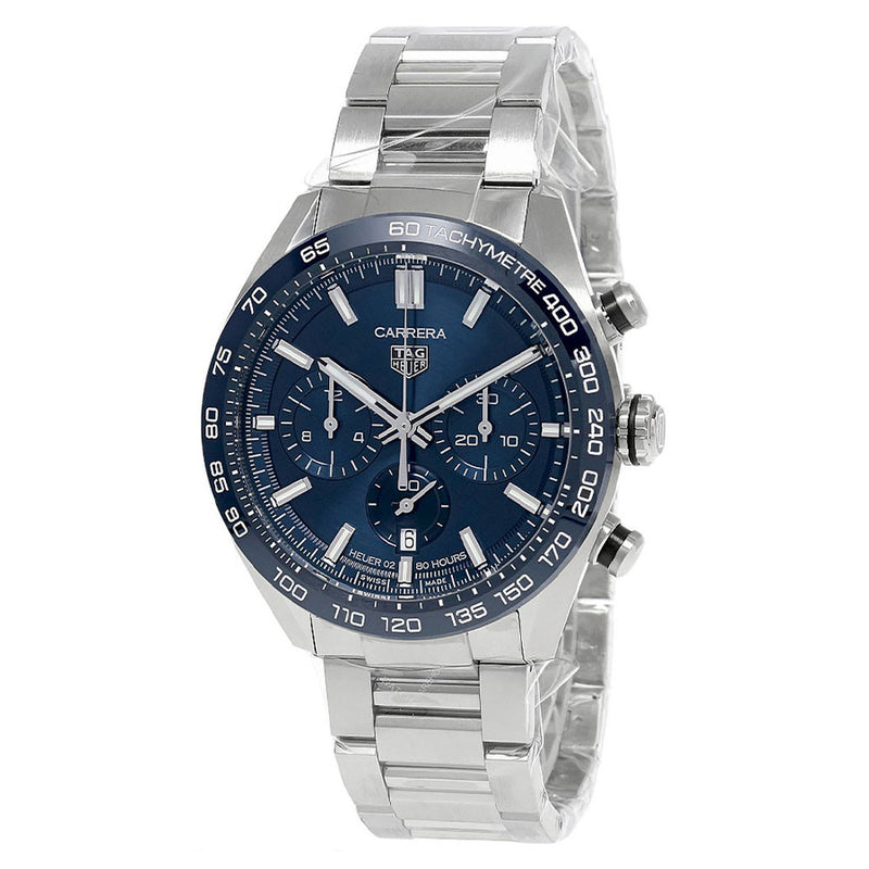  Shop Authentic Tag Heuer Carrera Chronograph Blue Dial Silver Steel Strap Watch for Men - CBN2A1A.BA0643 - Luxxuri