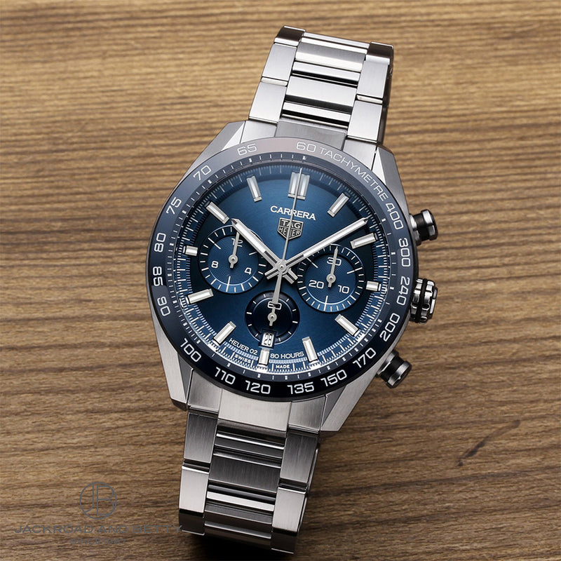  Shop Authentic Tag Heuer Carrera Chronograph Blue Dial Silver Steel Strap Watch for Men - CBN2A1A.BA0643 - Luxxuri