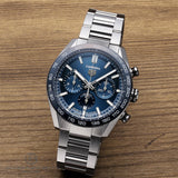  Shop Authentic Tag Heuer Carrera Chronograph Blue Dial Silver Steel Strap Watch for Men - CBN2A1A.BA0643 - Luxxuri