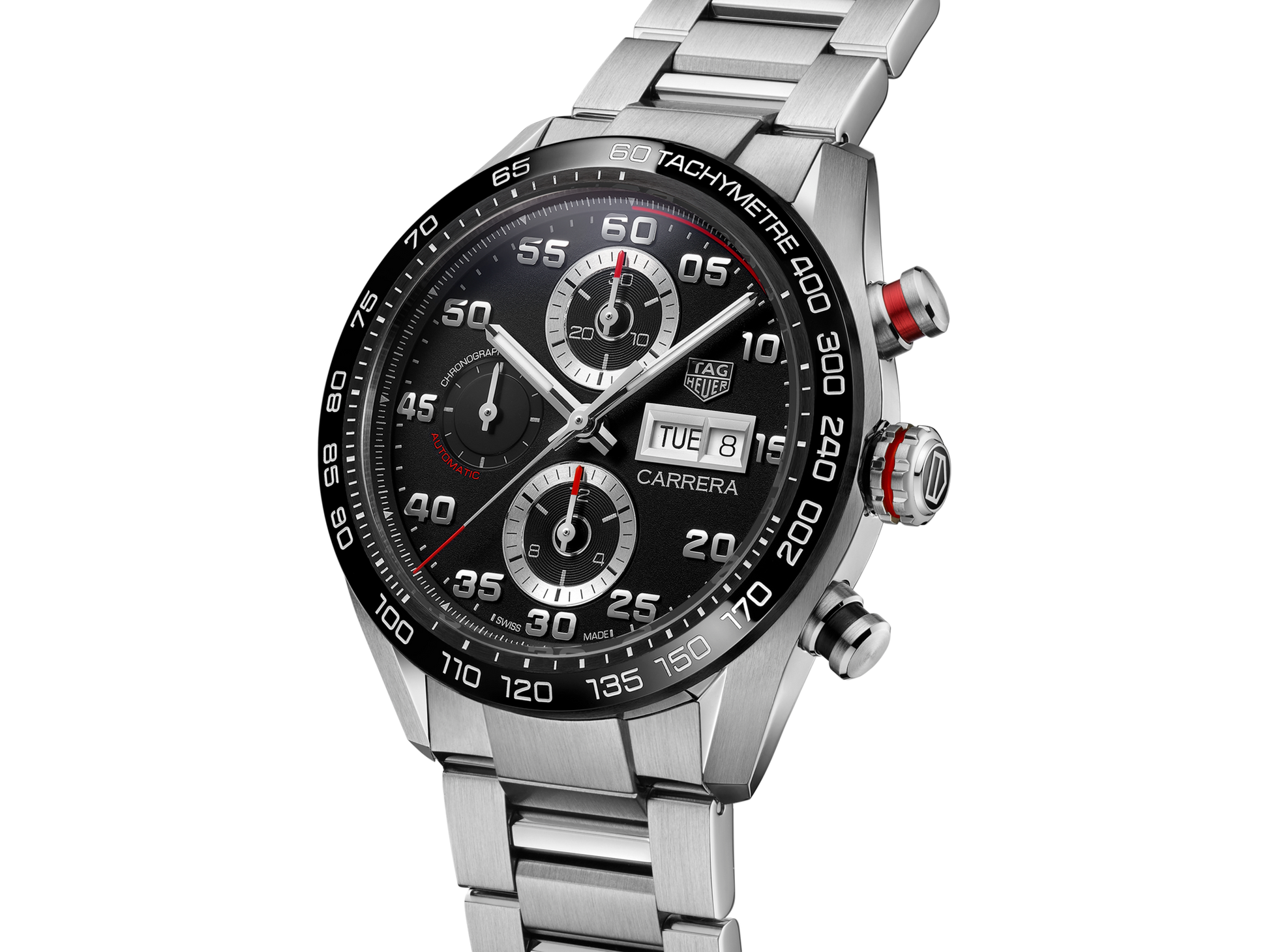  Shop Authentic Tag Heuer Carrera Chronograph Black Dial Silver Steel Strap Watch for Men - CBN2A1AA.BA0643 - Luxxuri