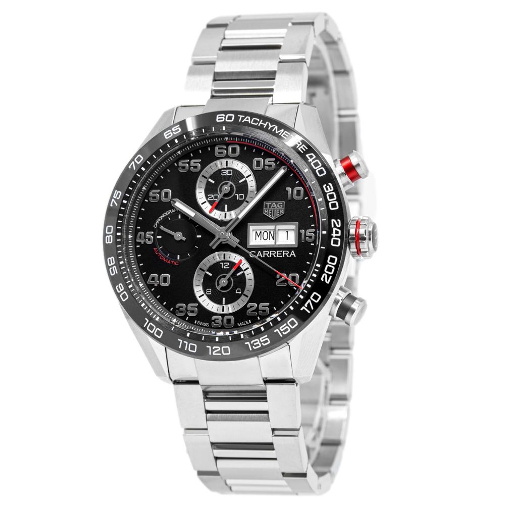  Shop Authentic Tag Heuer Carrera Chronograph Black Dial Silver Steel Strap Watch for Men - CBN2A1AA.BA0643 - Luxxuri