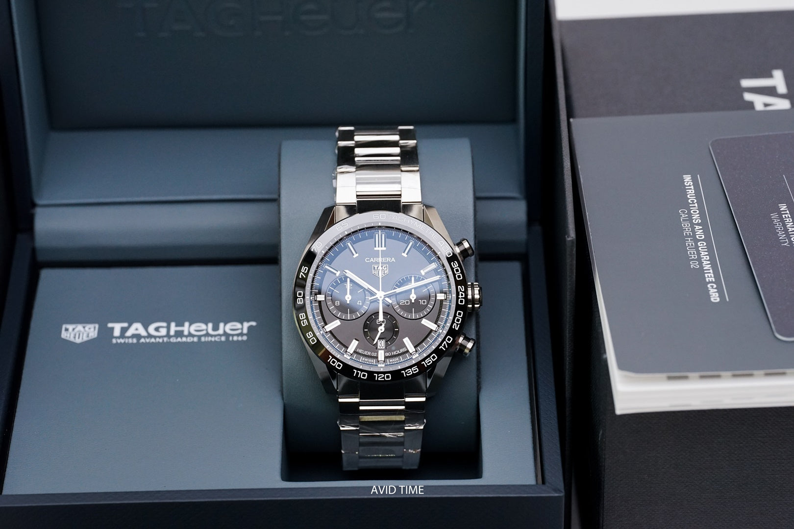  Shop Authentic Tag Heuer Carrera Automatic Chronograph Black Dial Silver Steel Strap Watch for Men - CBN2A1B.BA0643 - Luxxuri