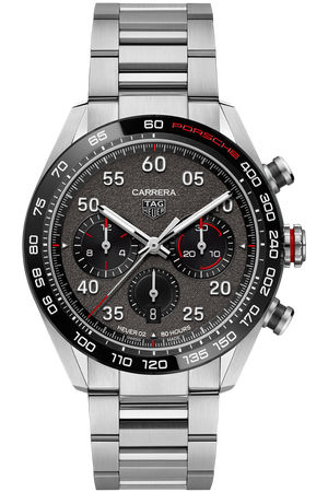 Shop Authentic Tag Heuer Carrera Porsche Chronograph Grey Dial Silver Steel Strap Watch for Men - CBN2A1F.BA0643 - Luxxuri