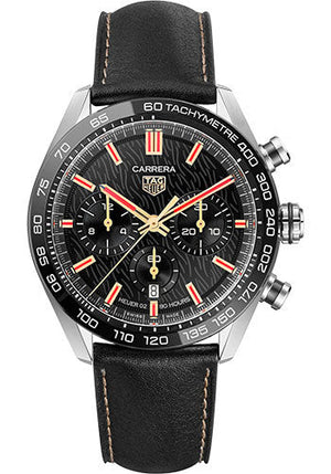  Shop Authentic Tag Heuer Carrera Year of The Rabbit Automatic Chronograph Black Dial Black Leather Strap Watch for Men - CBN2A1L.FC6521 - Luxxuri