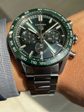  Shop Authentic Tag Heuer Carrera Chronograph 44mm Green Dial Silver Steel Strap Watch for Men - CBN2A1N.BA0643 - Luxxuri
