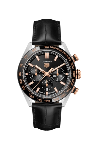  Shop Authentic Tag Heuer Carrera Chronograph Black Dial Black Leather Strap Watch for Men - CBN2A5A.FC6481 - Luxxuri