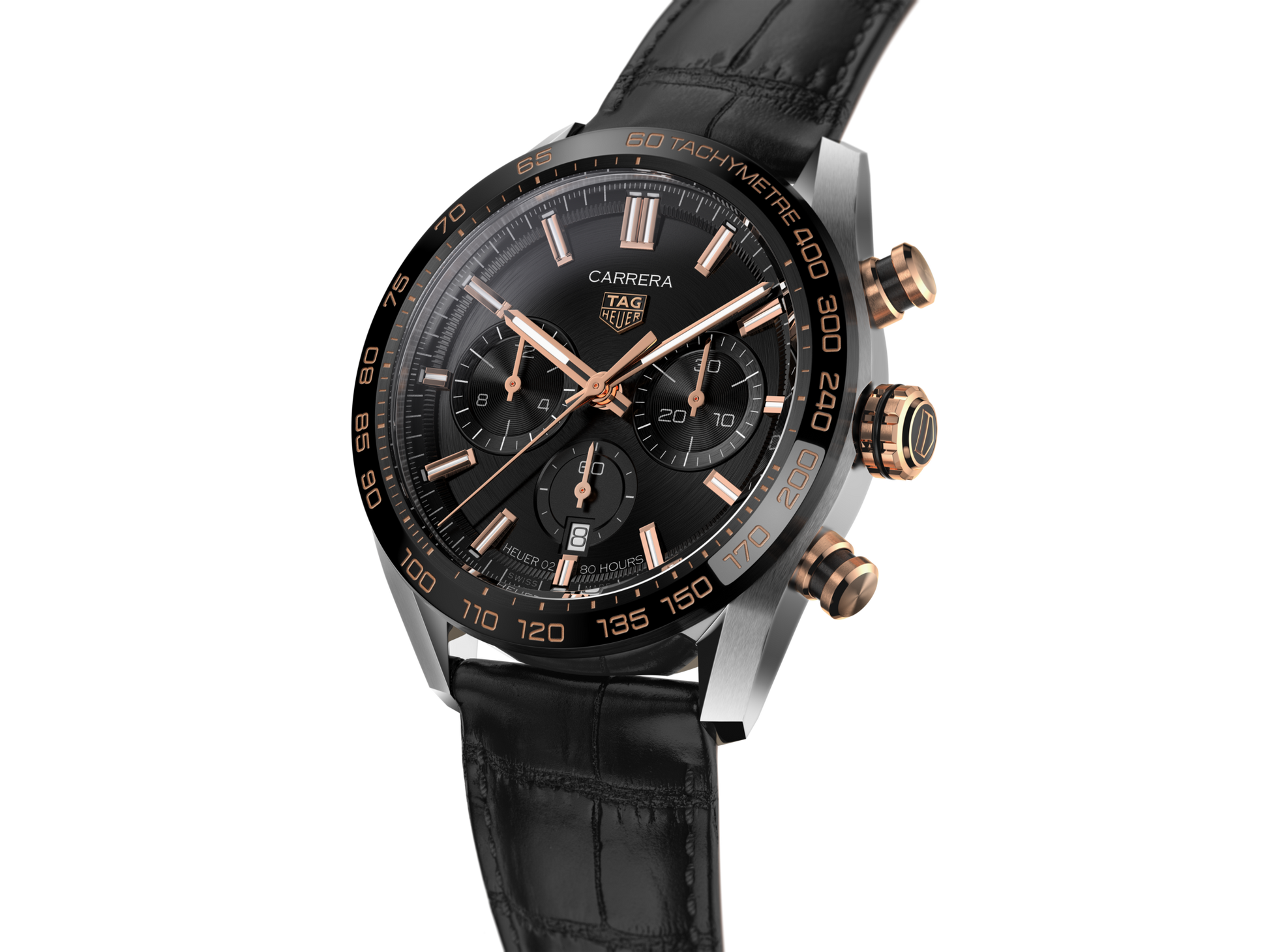  Shop Authentic Tag Heuer Carrera Chronograph Black Dial Black Leather Strap Watch for Men - CBN2A5A.FC6481 - Luxxuri