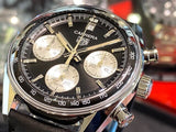  Shop Authentic Tag Heuer Carrera Automatic Chronograph Black Dial Black Leather Strap Watch for Men - CBS2210.FC6534 - Luxxuri