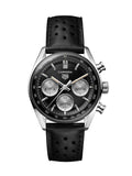  Shop Authentic Tag Heuer Carrera Automatic Chronograph Black Dial Black Leather Strap Watch for Men - CBS2210.FC6534 - Luxxuri