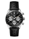  Shop Authentic Tag Heuer Carrera Automatic Chronograph Black Dial Black Leather Strap Watch for Men - CBS2210.FC6534 - Luxxuri