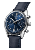  Shop Authentic Tag Heuer Carrera Chronograph Blue Dial Blue Leather Strap Watch for Men - CBS2212.FC6535 - Luxxuri