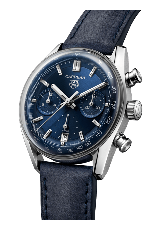  Shop Authentic Tag Heuer Carrera Chronograph Blue Dial Blue Leather Strap Watch for Men - CBS2212.FC6535 - Luxxuri