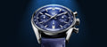  Shop Authentic Tag Heuer Carrera Chronograph Blue Dial Blue Leather Strap Watch for Men - CBS2212.FC6535 - Luxxuri