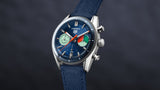  Shop Authentic Tag Heuer Carrera Skipper Automatic Chronograph Blue Dial Blue Nylon Strap Watch for Men - CBS2213.FN6002 - Luxxuri