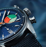 Shop Authentic Tag Heuer Carrera Skipper Automatic Chronograph Blue Dial Blue Nylon Strap Watch for Men - CBS2213.FN6002 - Luxxuri