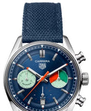  Shop Authentic Tag Heuer Carrera Skipper Automatic Chronograph Blue Dial Blue Nylon Strap Watch for Men - CBS2213.FN6002 - Luxxuri