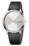  Shop Authentic Calvin Klein Minimal Silver Dial Black Leather Strap Watch for Men - K3M221CY - Luxxuri