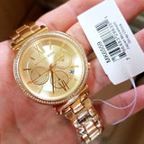  Shop Authentic Michael Kors Sofie Chronograph Quartz Gold Dial Gold Steel Strap Watch For Women - MK6559 - Luxxuri