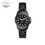  Shop Authentic Fossil FB-01 Three-Hand Black Dial Black Ceramic Strap Watch for Women - CE1108 - Luxxuri