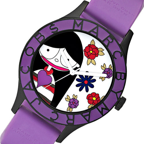 Shop Authentic Marc Jacobs Marc White Dial Purple Silicone Strap Watch for Women - MBM5514 - Luxxuri
