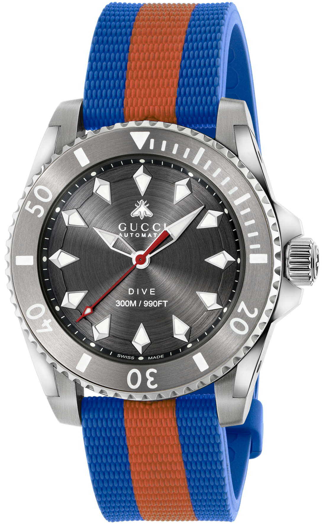  Shop Authentic Gucci Dive Automatic Grey Dial Two Tone Rubber Strap Watch for Men - YA136352 - Luxxuri