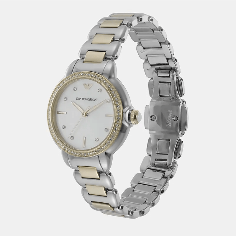  Shop Authentic Emporio Armani Mia Quartz Mother of Pearl Dial Two Tone Steel Strap Watch For Women - AR11524 - Luxxuri