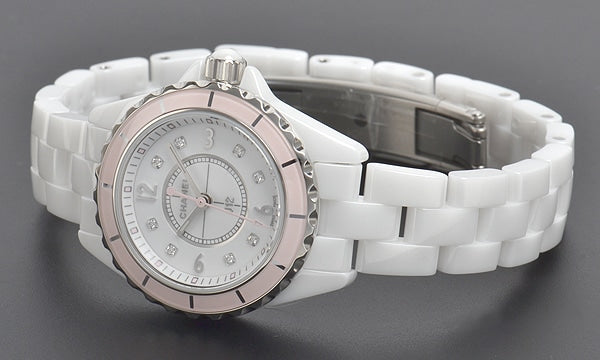  Shop Authentic Chanel J12 Quartz Diamonds Ceramic White Dial White Steel Strap Watch for Women - J12 H4466 - Luxxuri